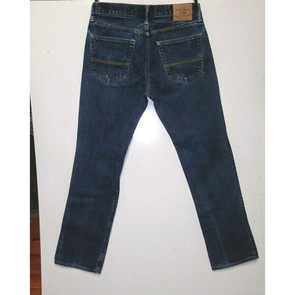 ABERCROMBIE & FITCH MENS Jeans Button Fly Distressed ripped 33x32 Y2k straight - Picture 10 of 11
